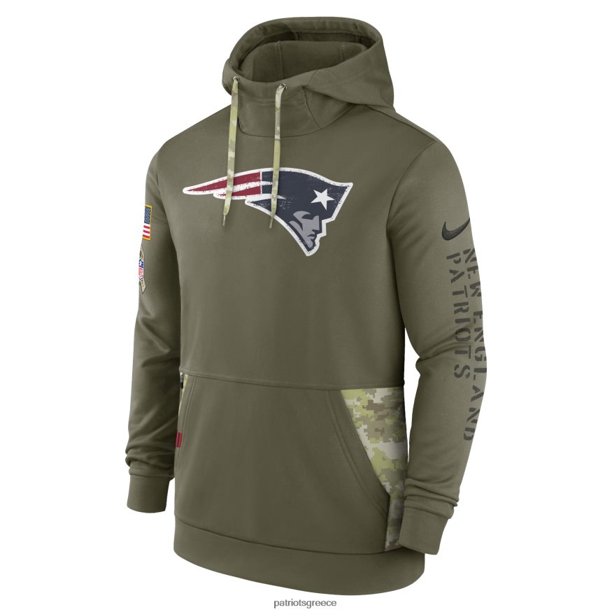 Patriots Jersey nike olive 2022 χαιρετισμός στο σέρβις πουλόβερ με κουκούλα θερμικής απόδοσης άνδρες είδη ένδυσης VPDHTZ465