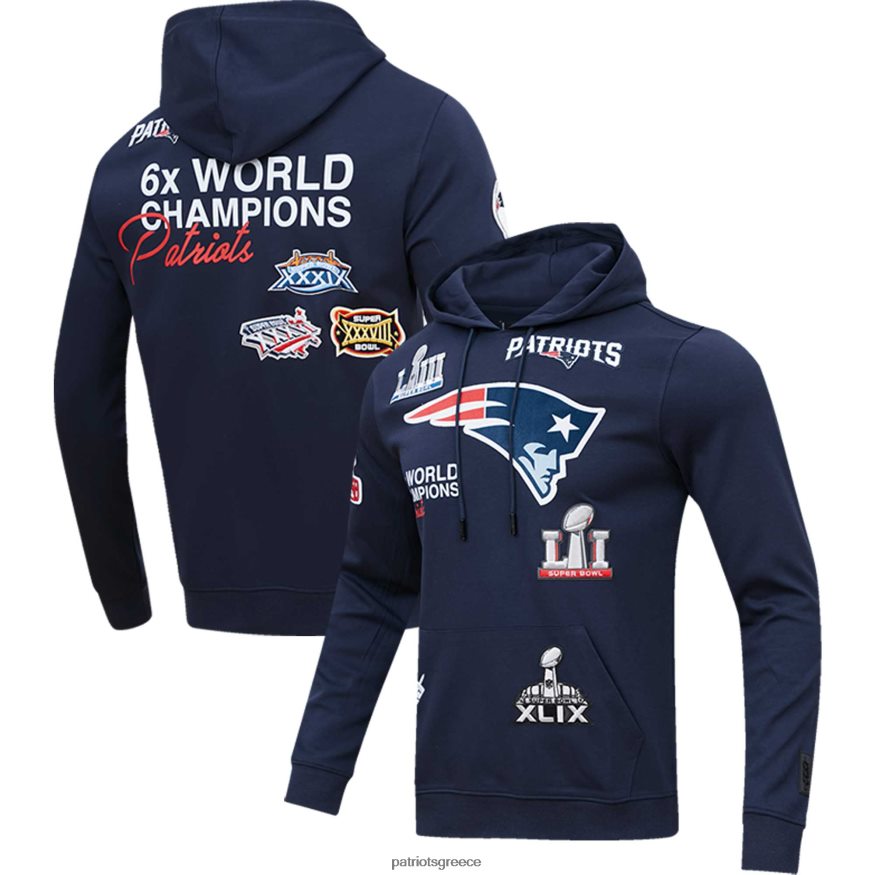 Patriots Jersey pro standard navy 6x super bowl πρωταθλητές πουλόβερ με κουκούλα άνδρες είδη ένδυσης VPDHTZ507