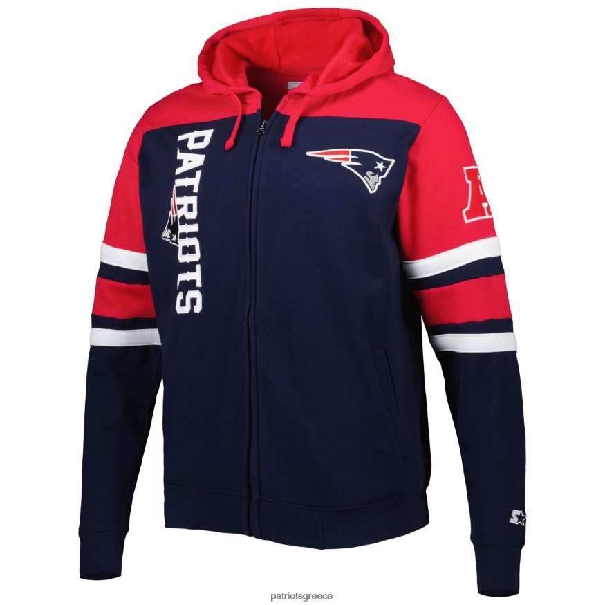 Patriots Jersey starter navy ακραίο μπουφάν με κουκούλα με φερμουάρ άνδρες είδη ένδυσης VPDHTZ510