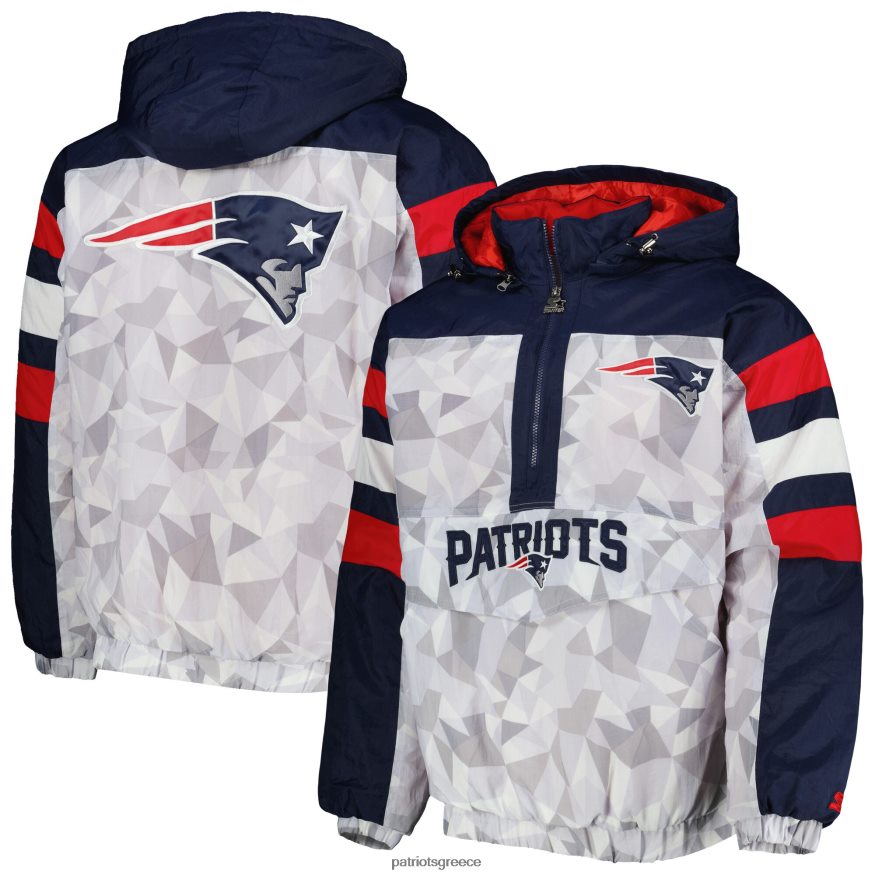 Patriots Jersey starter white/navy Πέμπτη βράδυ μπουφάν gridiron raglan με κουκούλα με μισό φερμουάρ άνδρες είδη ένδυσης VPDHTZ490