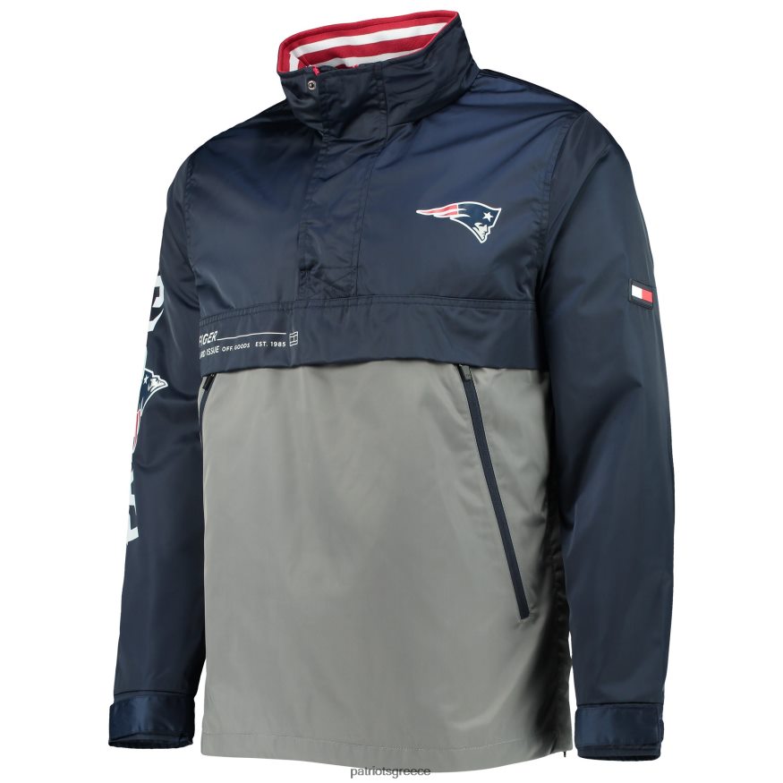 Patriots Jersey Μπουφάν με κουκούλα tommy hilfiger navy/γκρι άνορακ με κουκούλα με τέταρτο φερμουάρ άνδρες είδη ένδυσης VPDHTZ648