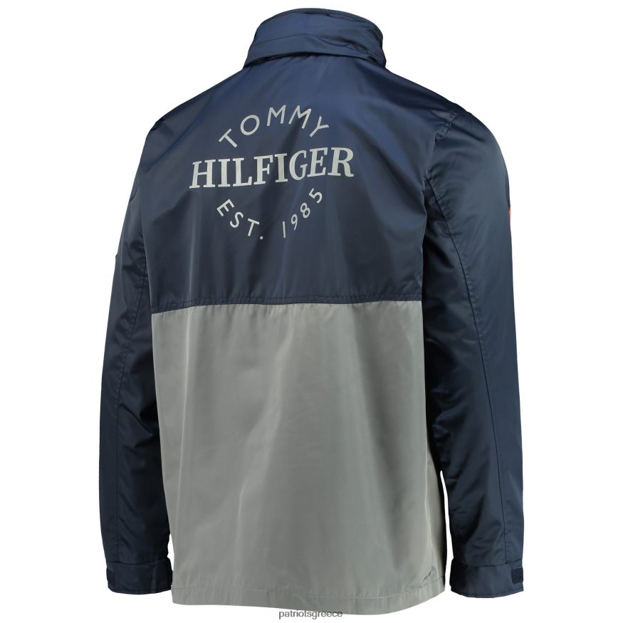 Patriots Jersey Μπουφάν με κουκούλα tommy hilfiger navy/γκρι άνορακ με κουκούλα με τέταρτο φερμουάρ άνδρες είδη ένδυσης VPDHTZ648