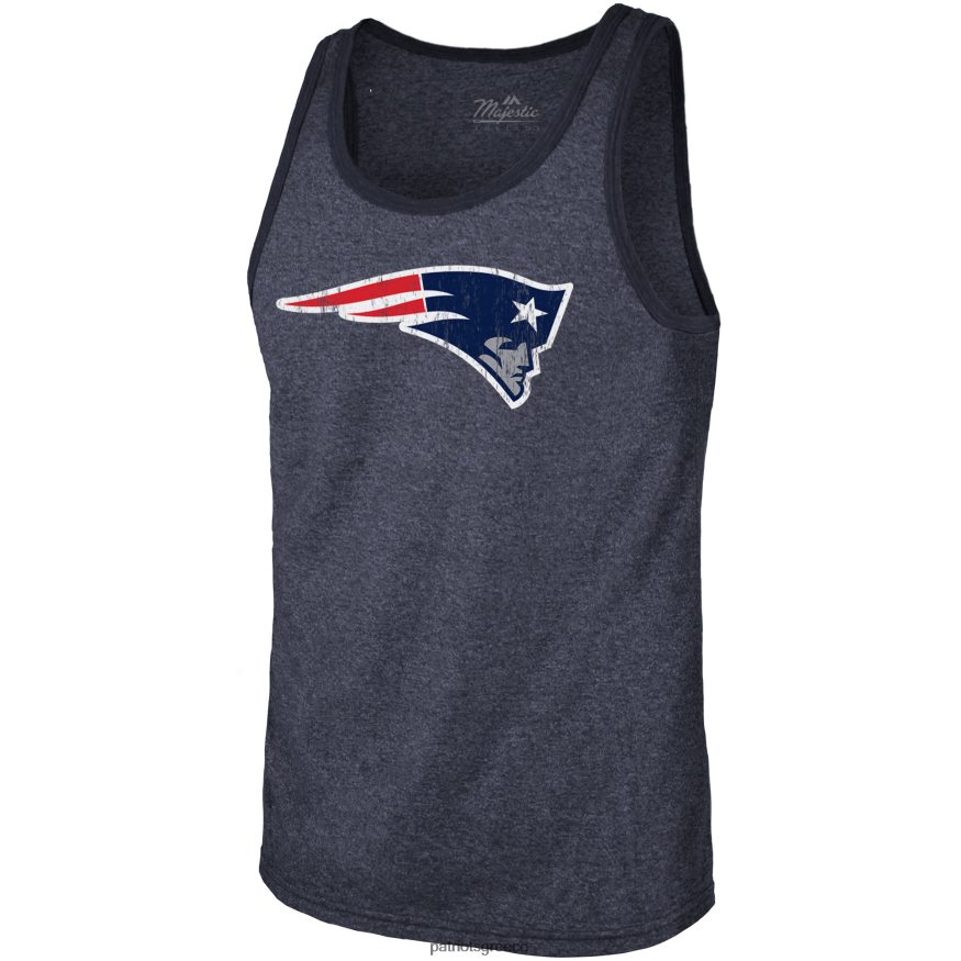 Patriots Jersey μαγευτικές κλωστές mac jones heathered navy player όνομα & νούμερο τριπλό τανκ άνδρες είδη ένδυσης VPDHTZ2011