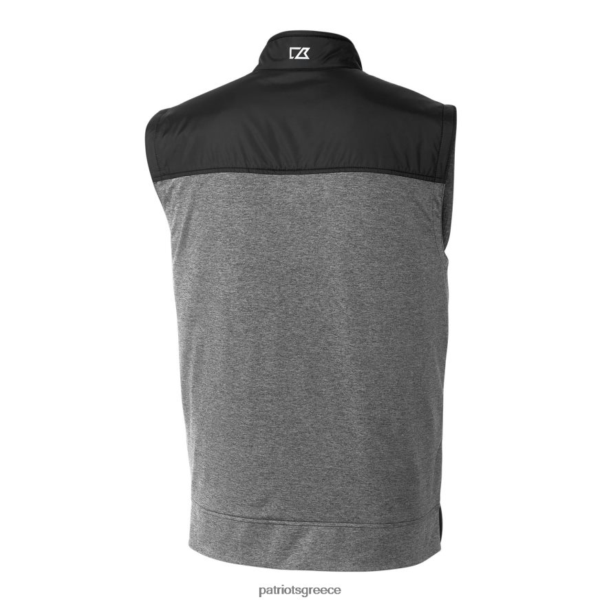 Patriots Jersey cutter & buck black throwback logo μεγάλο και ψηλό stealth υβριδικό καπιτονέ αντιανεμικό γιλέκο με φερμουάρ άνδρες είδη ένδυσης VPDHTZ2096