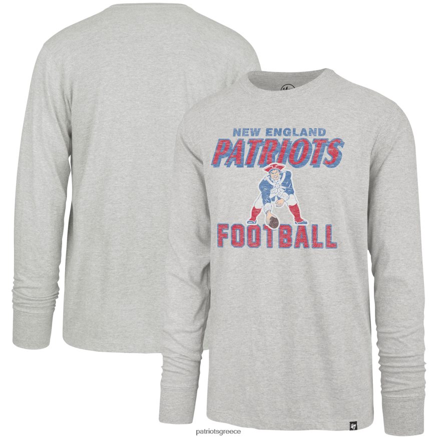 Patriots Jersey Μακρυμάνικο μπλουζάκι από 47 γκρι μπουλντόζα franklin άνδρες είδη ένδυσης VPDHTZ1885