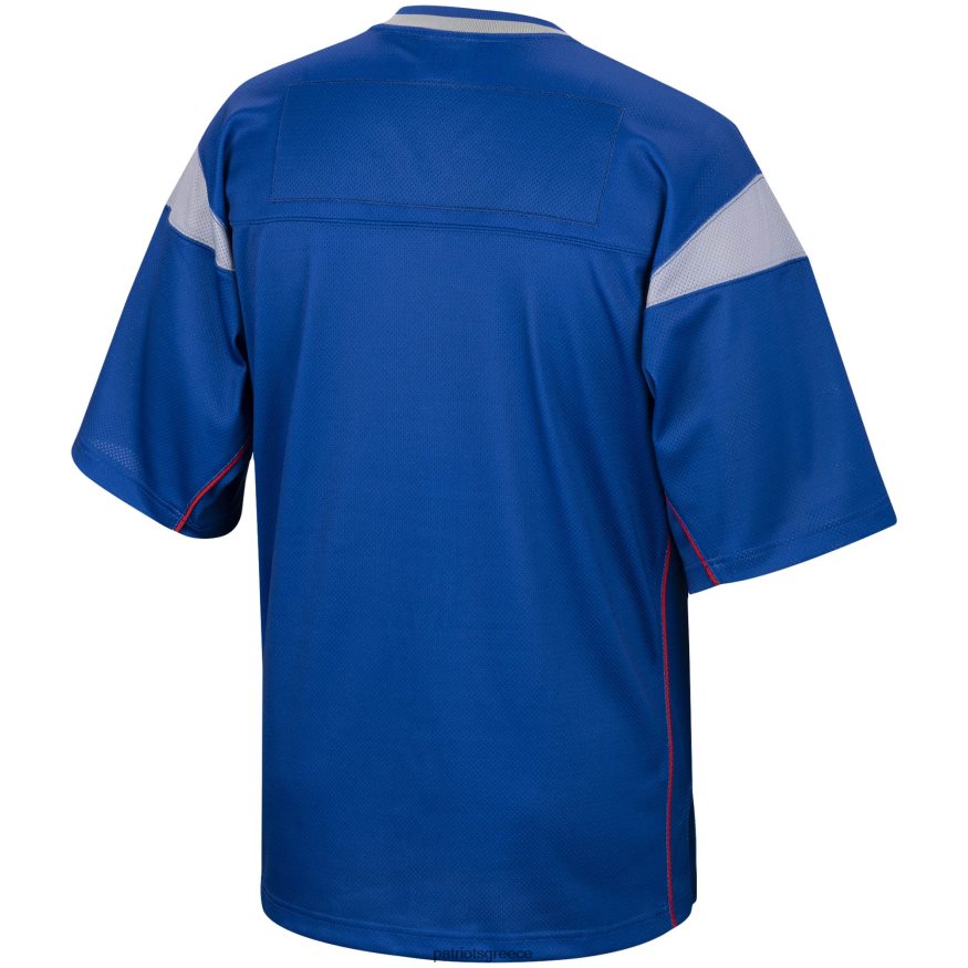 Patriots Jersey Mitchell & ness royal big face ιστορικό t-shirt με λαιμόκοψη με λογότυπο άνδρες είδη ένδυσης VPDHTZ2003