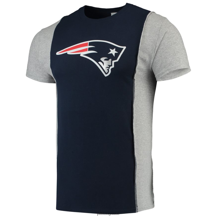 Patriots Jersey Refried ενδύματα ναυτικό/γκρι βιώσιμο ανακυκλωμένο split t-shirt άνδρες είδη ένδυσης VPDHTZ2057