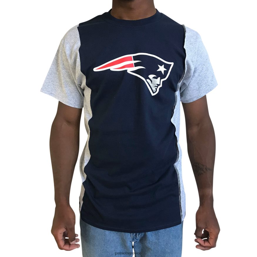 Patriots Jersey Refried ενδύματα ναυτικό/γκρι βιώσιμο ανακυκλωμένο split t-shirt άνδρες είδη ένδυσης VPDHTZ2057