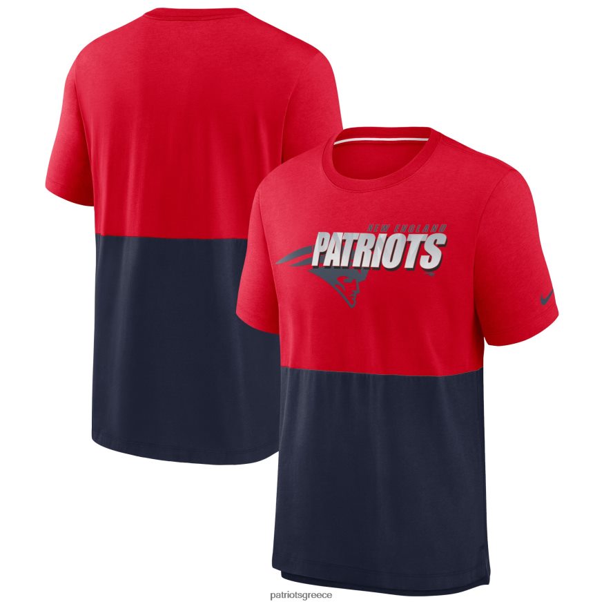 Patriots Jersey T-shirt nike red/navy fan colourblock tri-blend t-shirt άνδρες είδη ένδυσης VPDHTZ2070