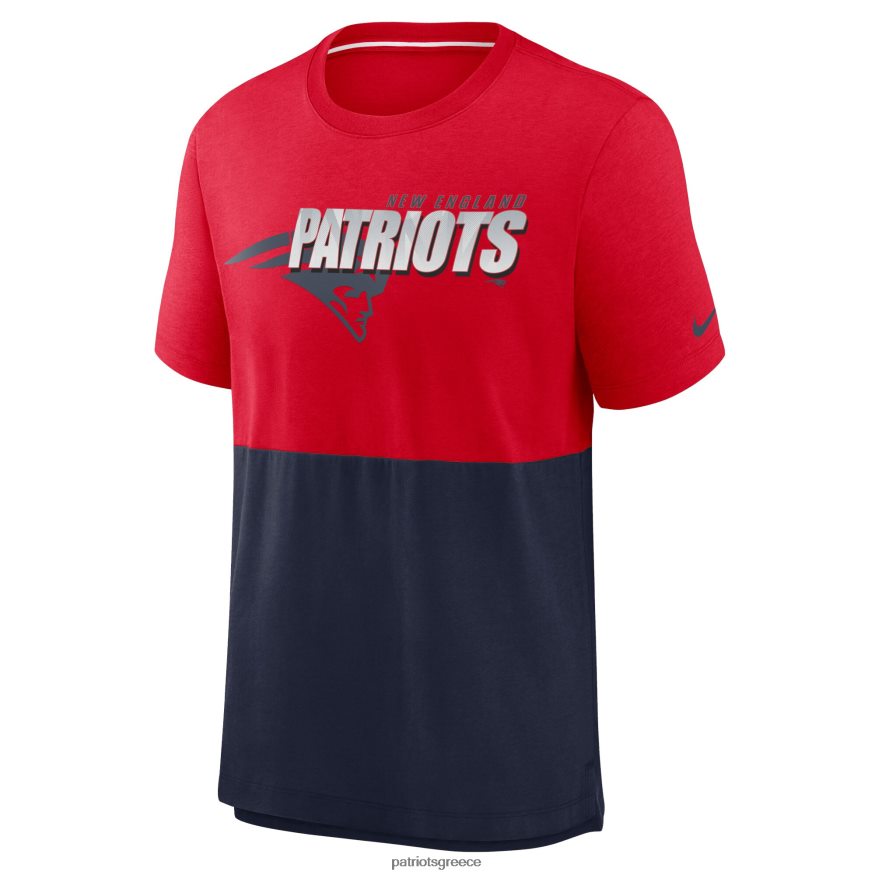 Patriots Jersey T-shirt nike red/navy fan colourblock tri-blend t-shirt άνδρες είδη ένδυσης VPDHTZ2070