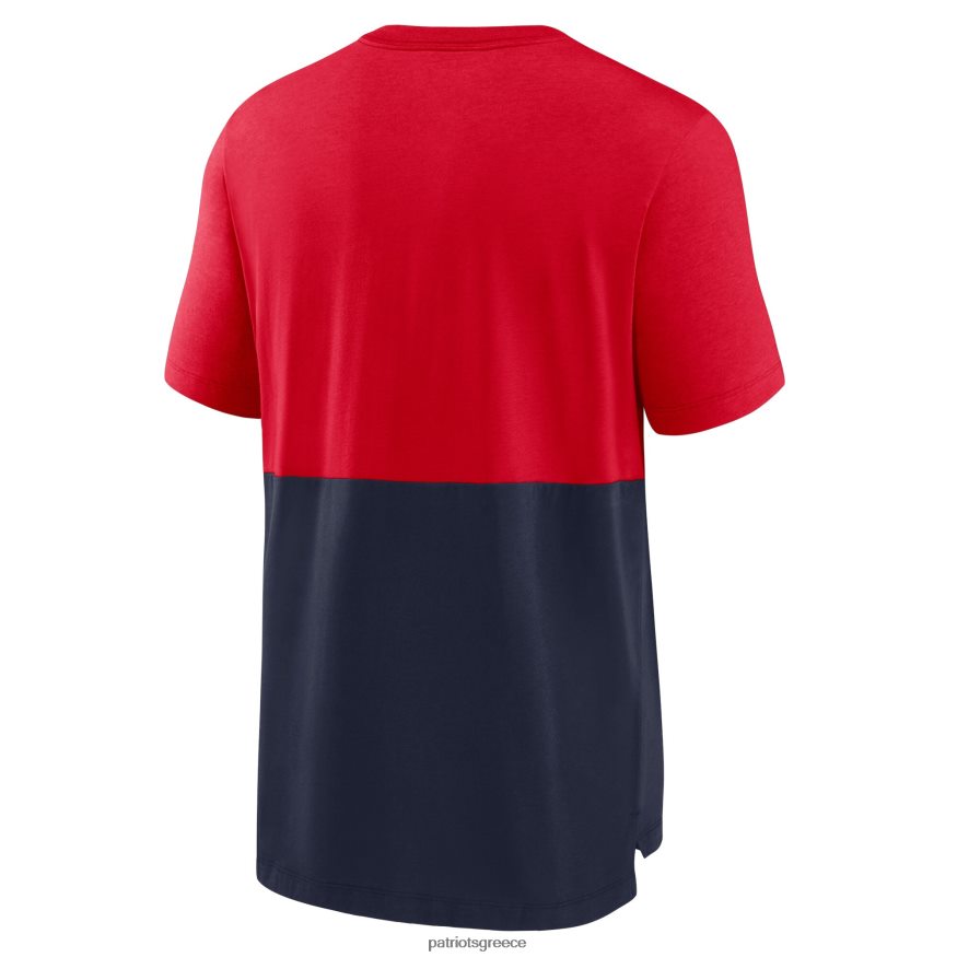 Patriots Jersey T-shirt nike red/navy fan colourblock tri-blend t-shirt άνδρες είδη ένδυσης VPDHTZ2070