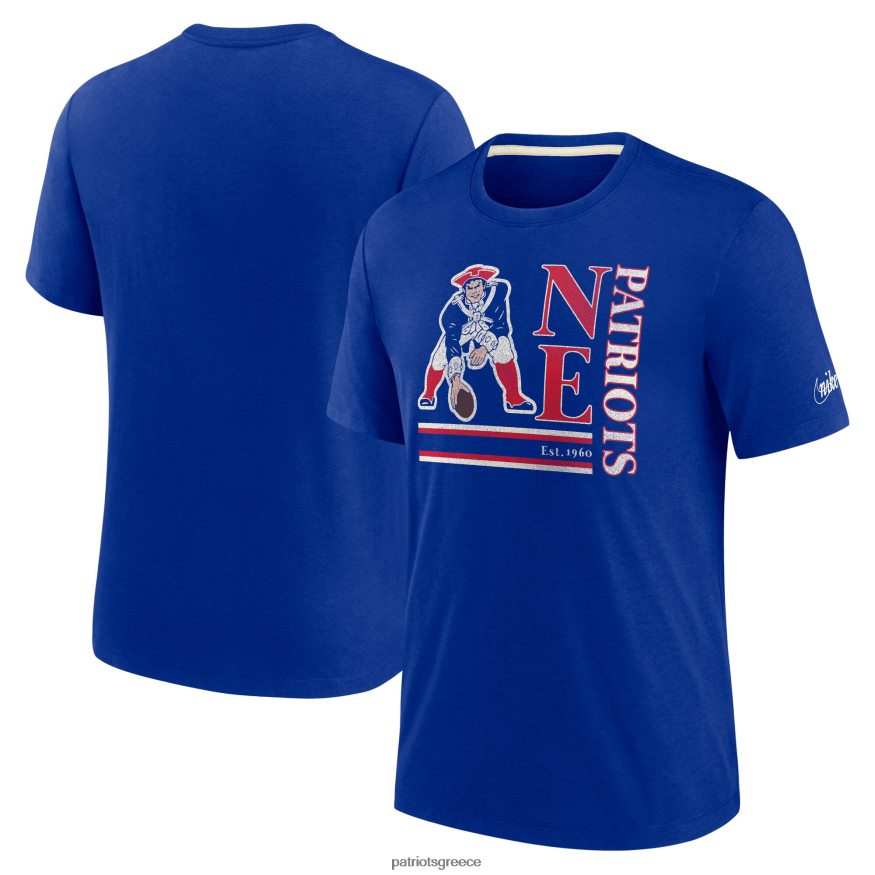 Patriots Jersey T-shirt με λογότυπο nike royal wordmark tri-blend άνδρες είδη ένδυσης VPDHTZ1827