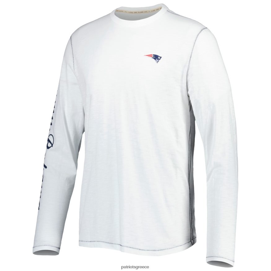 Patriots Jersey Μακρυμάνικο μπλουζάκι με λευκά κορδόνια Tommy bahama άνδρες είδη ένδυσης VPDHTZ1881