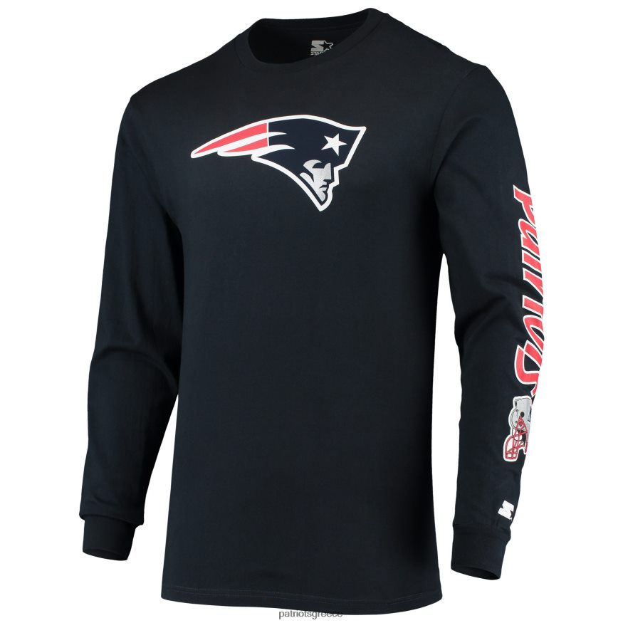 Patriots Jersey μακρυμάνικο μπλουζάκι αρχικού ναυτικού ημιχρόνου άνδρες είδη ένδυσης VPDHTZ1896