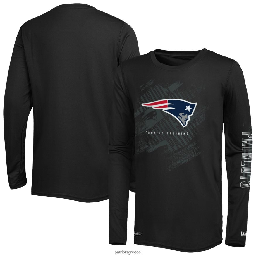 Patriots Jersey νέας εποχής μαύρο συνδυάζει αυθεντική δράση μακρυμάνικο μπλουζάκι άνδρες είδη ένδυσης VPDHTZ1898