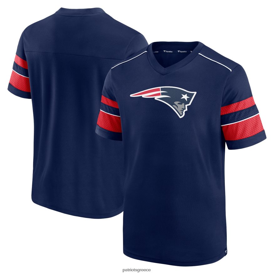 Patriots Jersey μπλουζάκι με λαιμόκοψη σε φανατικούς τύπους ναυτικής υφής άνδρες είδη ένδυσης VPDHTZ1931