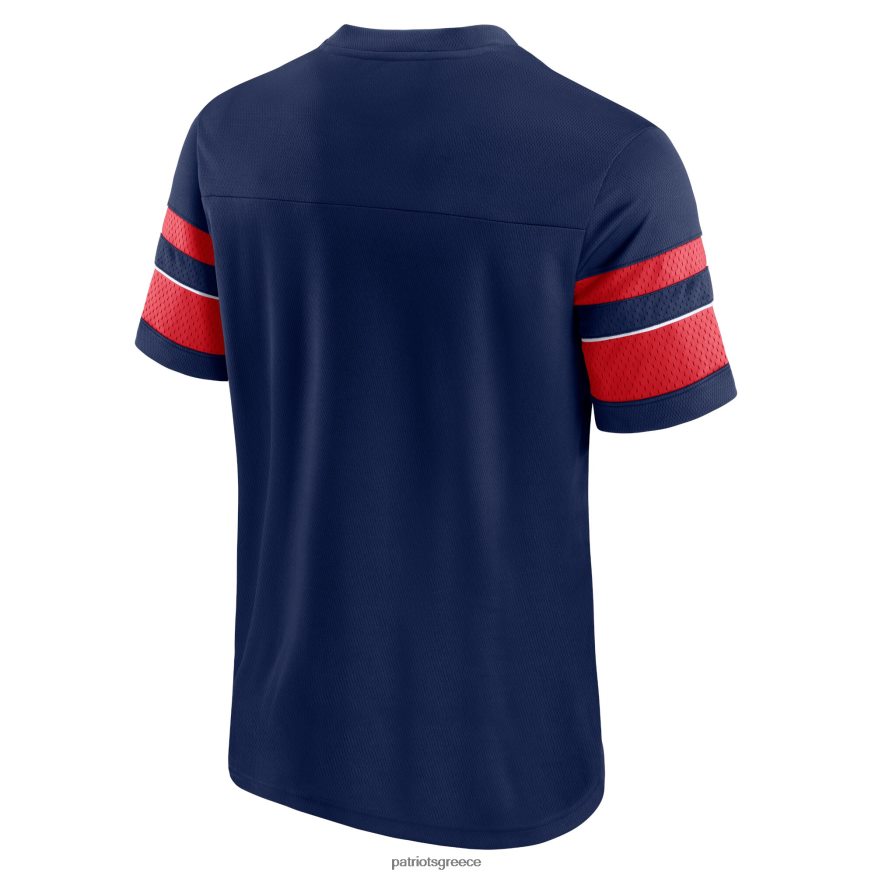 Patriots Jersey μπλουζάκι με λαιμόκοψη σε φανατικούς τύπους ναυτικής υφής άνδρες είδη ένδυσης VPDHTZ1931