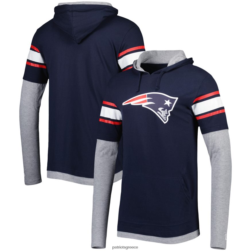 Patriots Jersey νέας εποχής ναυτικό μακρυμάνικο μπλουζάκι με κουκούλα άνδρες είδη ένδυσης VPDHTZ1968