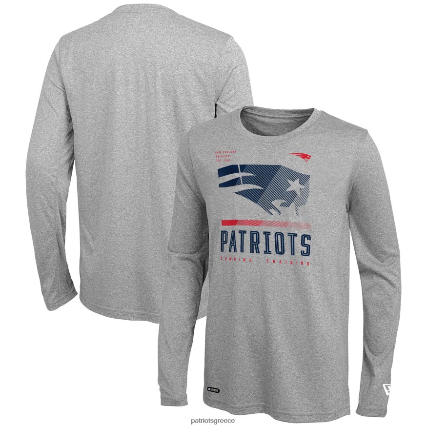 Patriots Jersey νέας εποχής γκρι ερεκέ συνδυάζουν αυθεντικό μακρυμάνικο μπλουζάκι κόκκινης ζώνης άνδρες είδη ένδυσης VPDHTZ1969