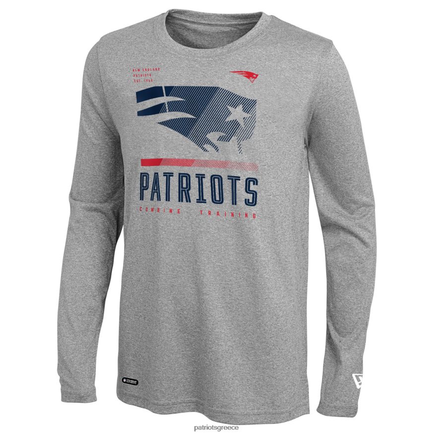 Patriots Jersey νέας εποχής γκρι ερεκέ συνδυάζουν αυθεντικό μακρυμάνικο μπλουζάκι κόκκινης ζώνης άνδρες είδη ένδυσης VPDHTZ1969