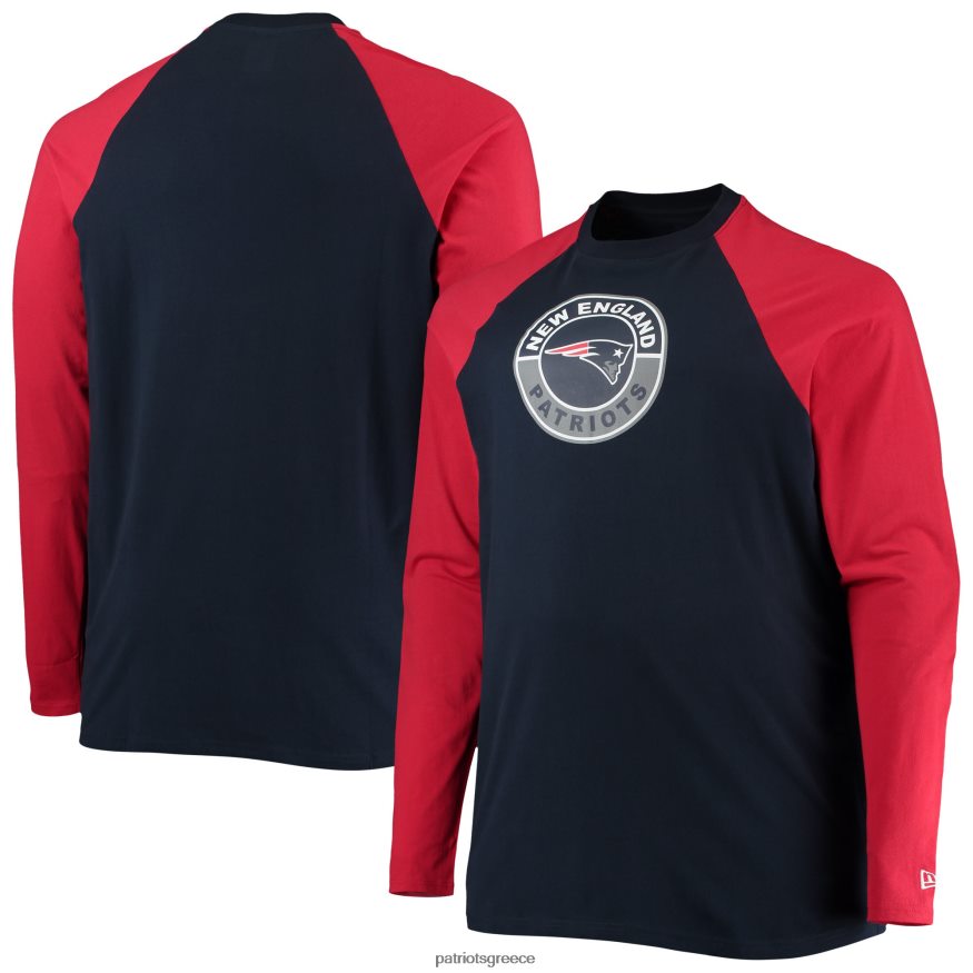 Patriots Jersey νέας εποχής ναυτικό/κόκκινο μεγάλο και ψηλό μακρυμάνικο μπλουζάκι ρεγκλάν της κατηγορίας άνδρες είδη ένδυσης VPDHTZ2024
