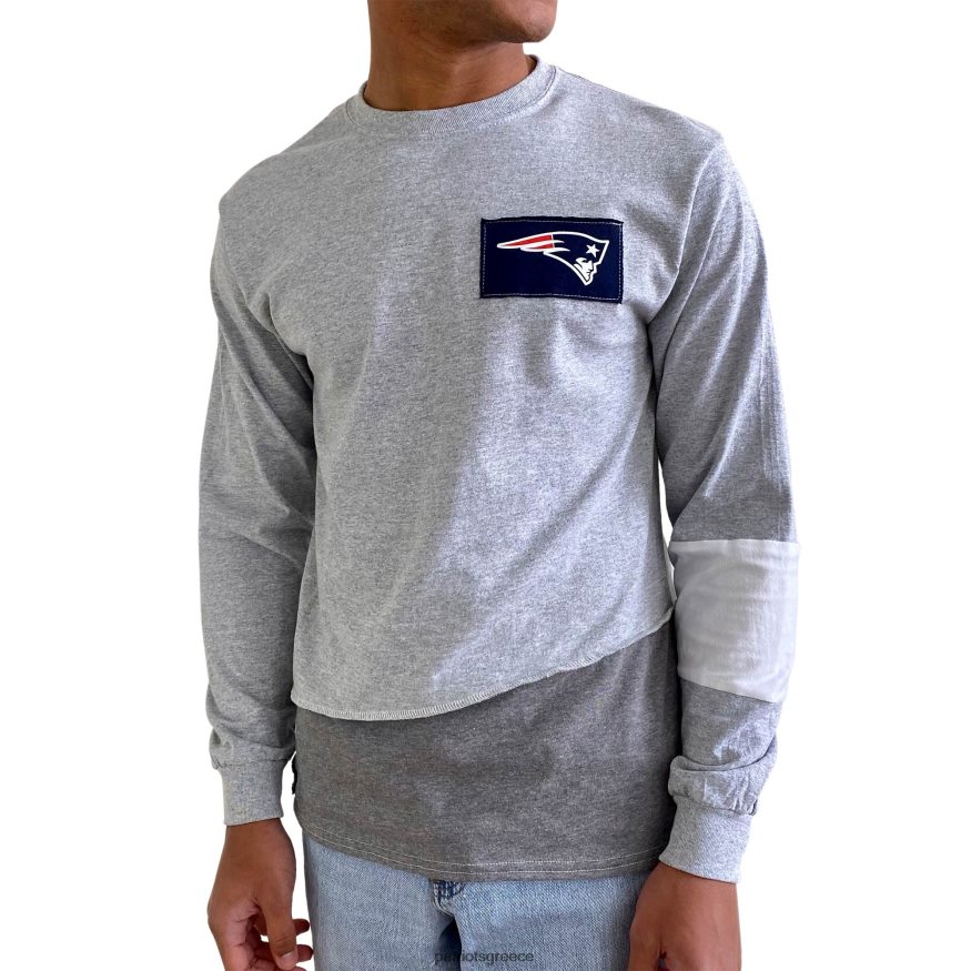 Patriots Jersey μπλουζάκι με μακρύ μανίκι με μακρύ μανίκι, γκρι ερείκη, αναψυκτικά άνδρες είδη ένδυσης VPDHTZ2060