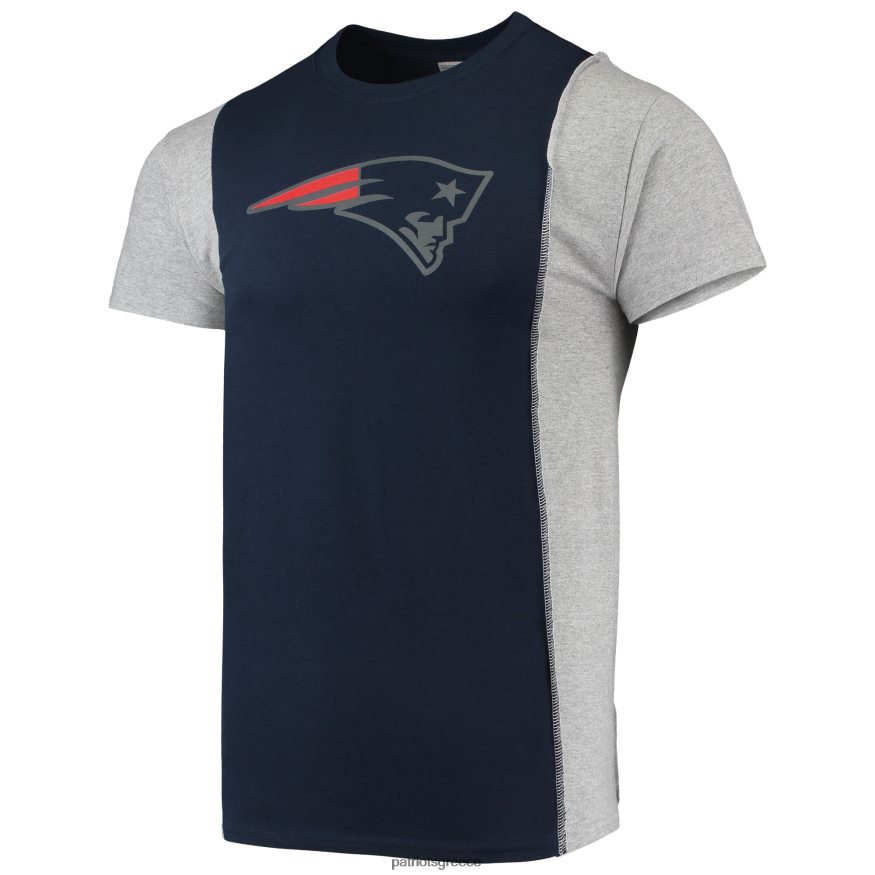 Patriots Jersey μπλουζάκι με μπλουζάκι με μπλουζάκι με ναυτικό/τριμμένο γκρι αειφόρο ένδυμα άνδρες είδη ένδυσης VPDHTZ2066