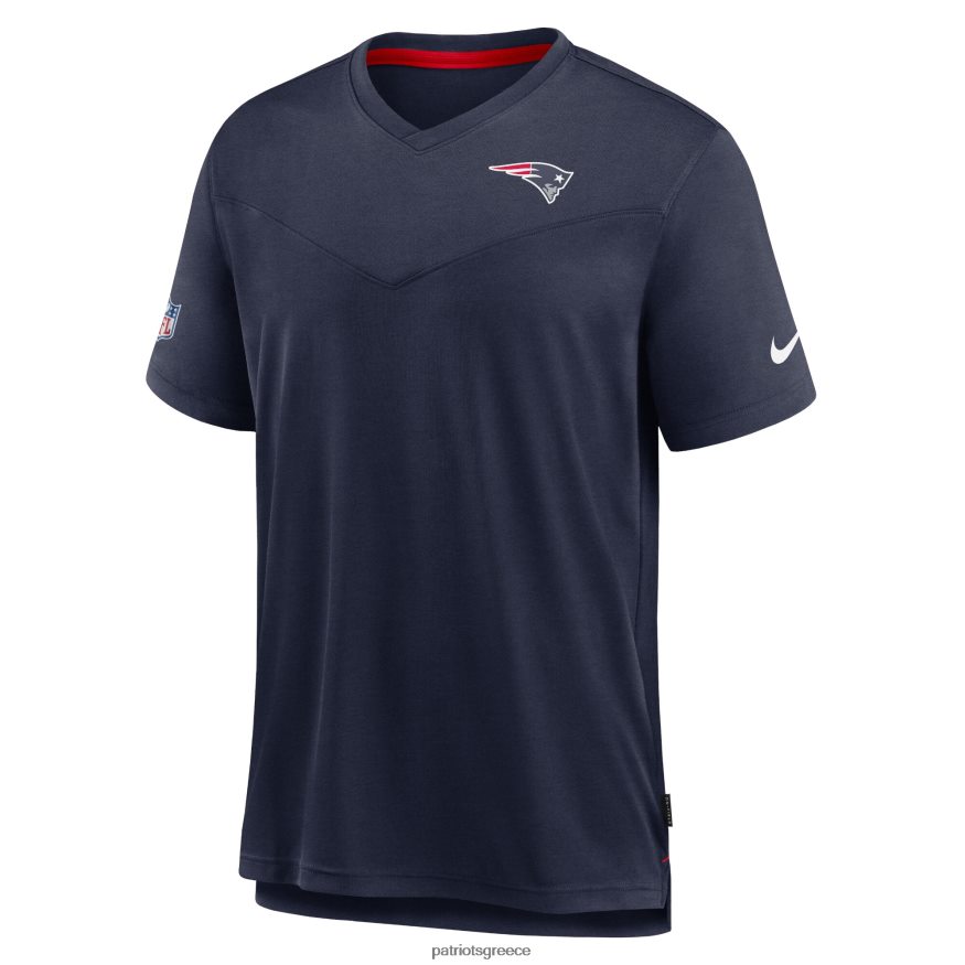 Patriots Jersey Μπλουζάκι απόδοσης με λαιμόκοψη με λογότυπο chevron lock up της nike navy sideline άνδρες είδη ένδυσης VPDHTZ1841