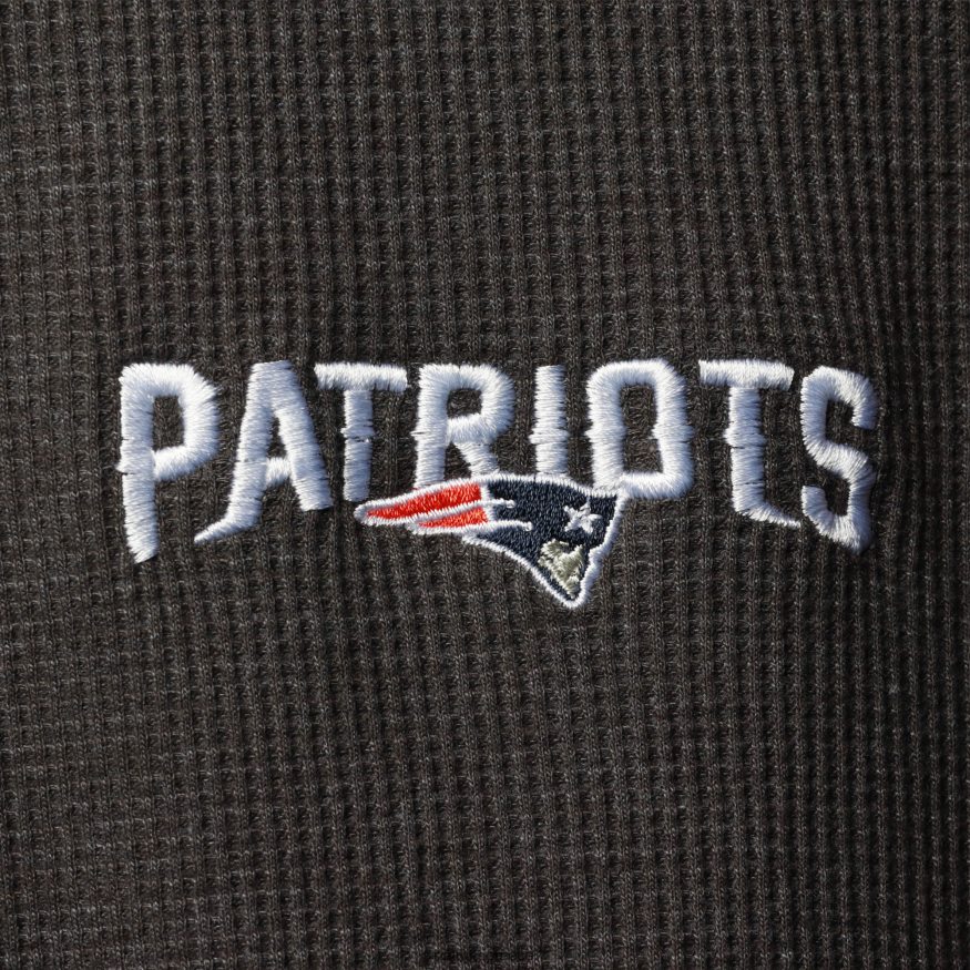Patriots Jersey dunbrooke heathered γκρι λογότυπο maverick thermal henley μακρυμάνικο μπλουζάκι άνδρες είδη ένδυσης VPDHTZ1923
