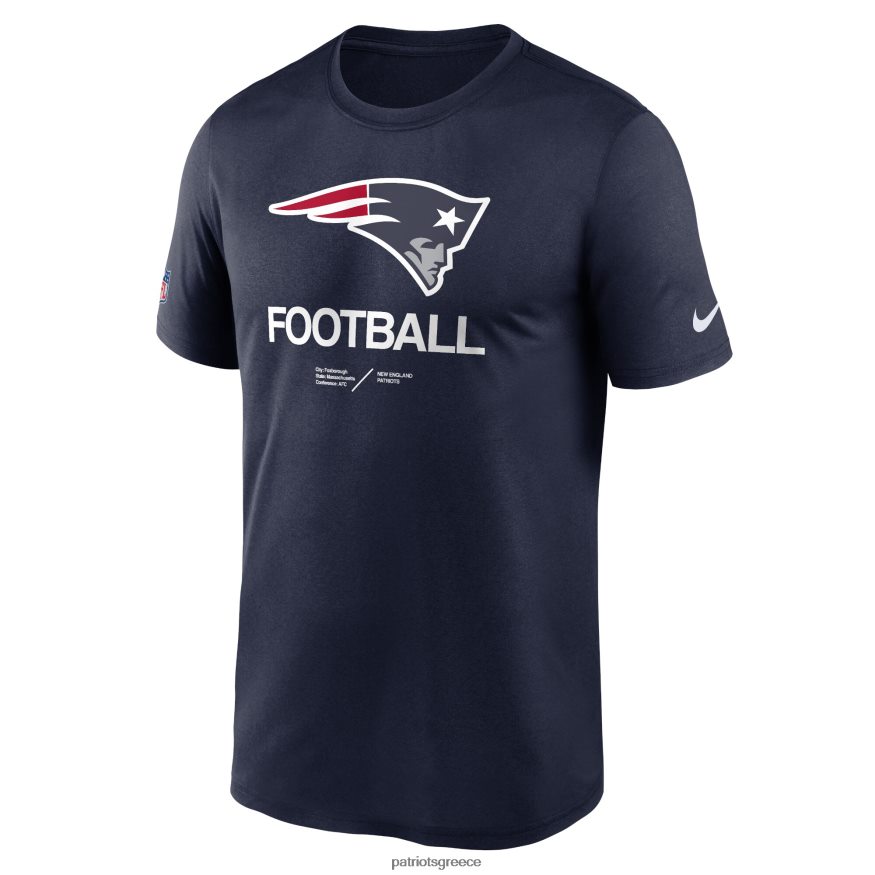 Patriots Jersey Μπλουζάκι απόδοσης infographic sideline nike navy άνδρες είδη ένδυσης VPDHTZ1832