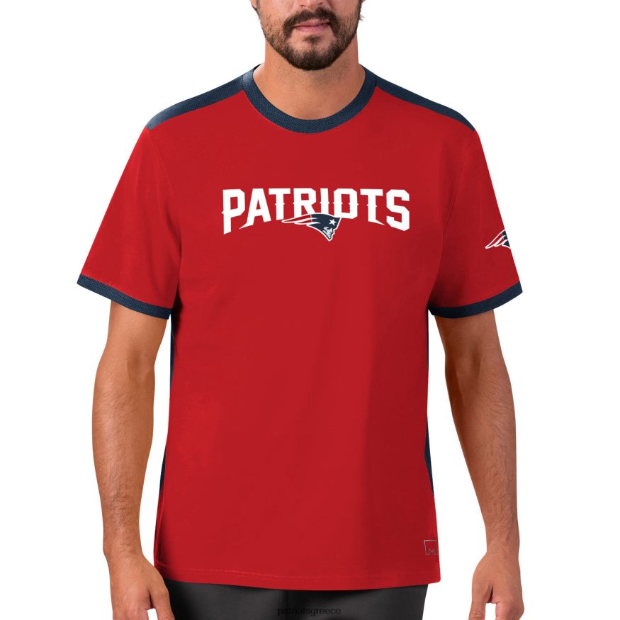 Patriots Jersey msx by michael strahan μπλουζάκι με κόκκινο/ναυτικό διχτυωτό πίσω μέρος άνδρες είδη ένδυσης VPDHTZ2030