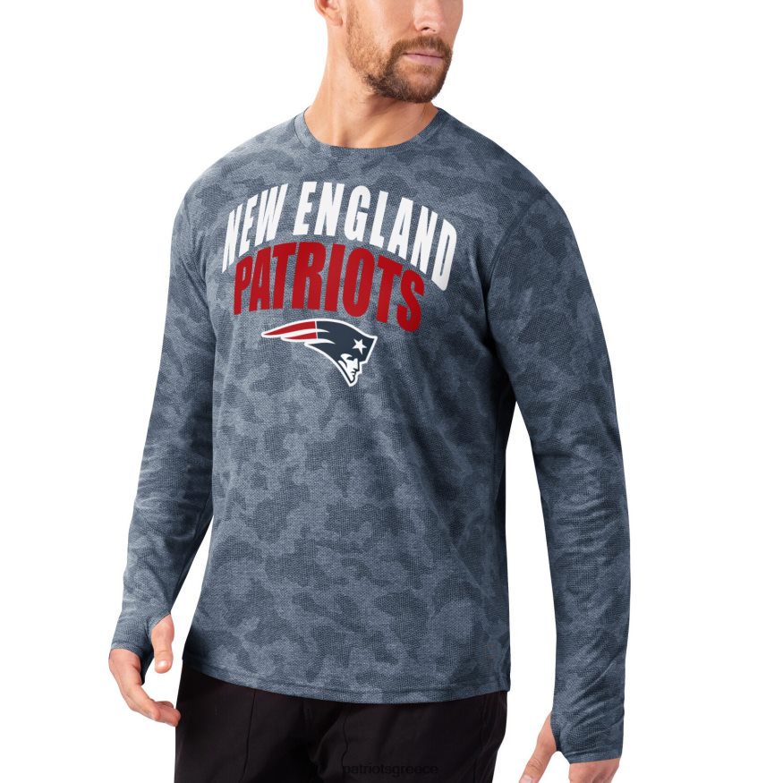 Patriots Jersey msx by michael strahan navy camo performance μακρυμάνικο μπλουζάκι άνδρες είδη ένδυσης VPDHTZ2039