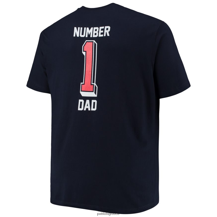 Patriots Jersey φανατικοί επώνυμα navy μεγάλο & ψηλό #1 μπλουζάκι με 2 χτυπήματα άνδρες είδη ένδυσης VPDHTZ1818