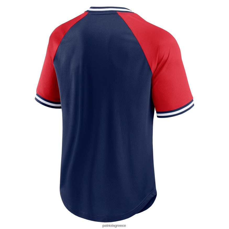 Patriots Jersey φανατικοί επώνυμα navy/red second wind raglan μπλουζάκι με λαιμόκοψη άνδρες είδη ένδυσης VPDHTZ1858