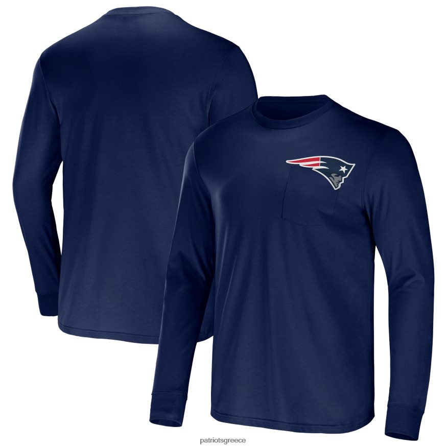 Patriots Jersey nfl x darius rucker συλλογή από φανατική ναυτική ομάδα με μακριά μανίκια μπλουζάκι τσέπης άνδρες είδη ένδυσης VPDHTZ1935