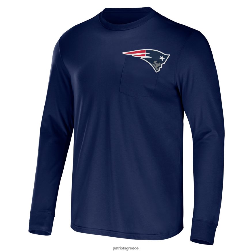 Patriots Jersey nfl x darius rucker συλλογή από φανατική ναυτική ομάδα με μακριά μανίκια μπλουζάκι τσέπης άνδρες είδη ένδυσης VPDHTZ1935