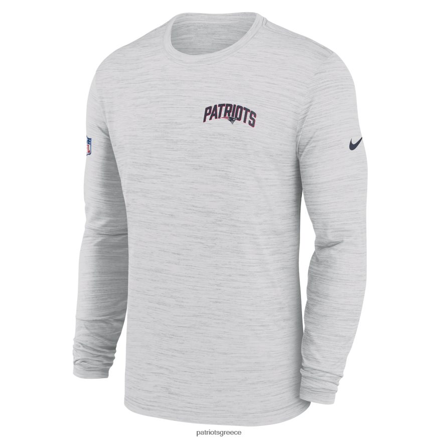 Patriots Jersey Μακρυμάνικο μπλουζάκι nike λευκό στο πλάι, αθλητική απόδοση στοίβας άνδρες είδη ένδυσης VPDHTZ1836