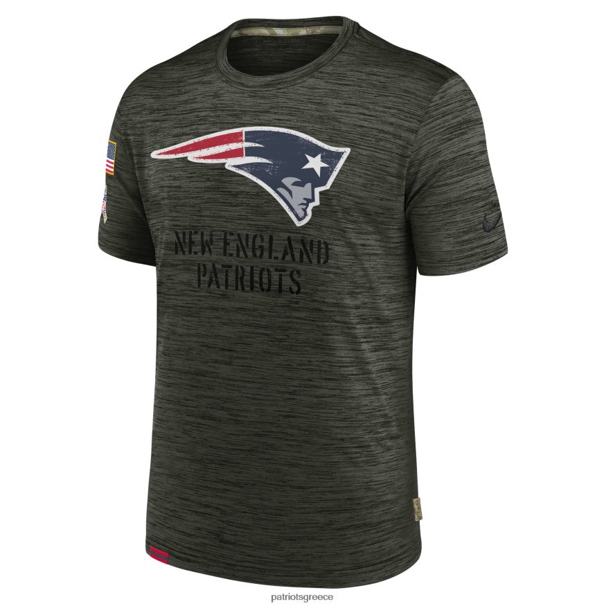 Patriots Jersey Μπλουζάκι ομάδας χαιρετισμού nike brown 2022 στο service velocity άνδρες είδη ένδυσης VPDHTZ1790