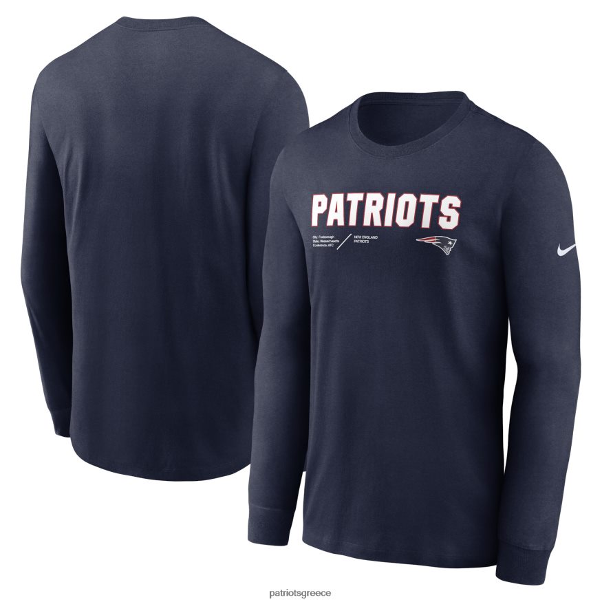 Patriots Jersey μακρυμάνικο μπλουζάκι nike navy infographic lock up performance άνδρες είδη ένδυσης VPDHTZ1908