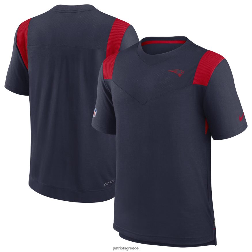 Patriots Jersey Μπλουζάκι παίκτη nike navy sideline τονικό λογότυπο απόδοσης άνδρες είδη ένδυσης VPDHTZ2007
