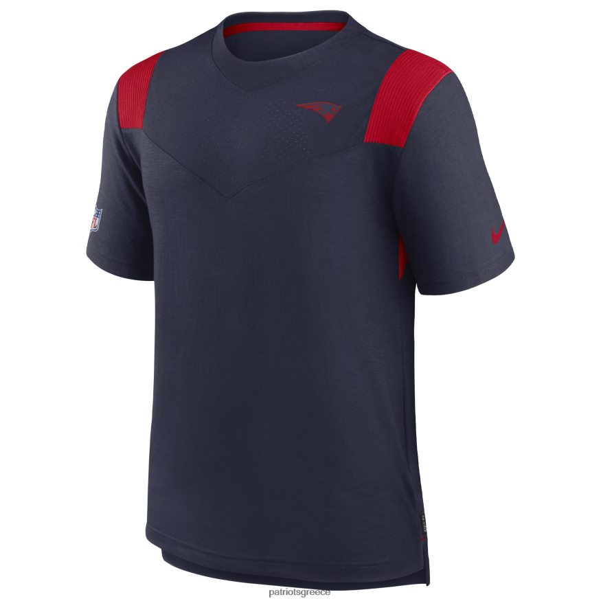 Patriots Jersey Μπλουζάκι παίκτη nike navy sideline τονικό λογότυπο απόδοσης άνδρες είδη ένδυσης VPDHTZ2007