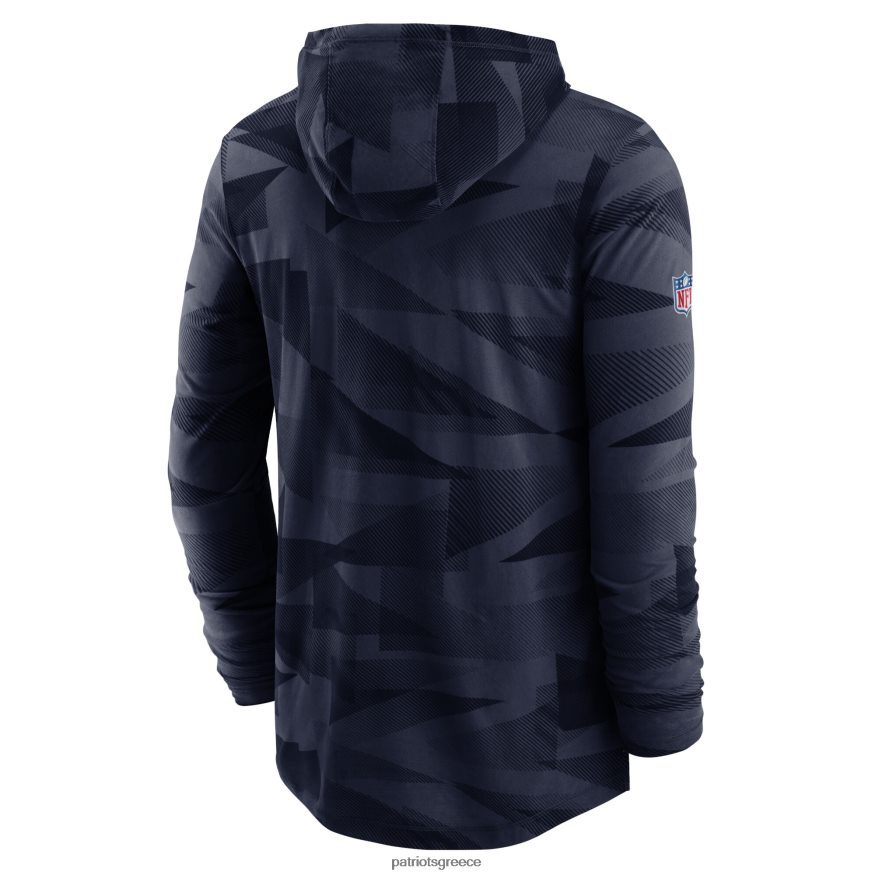 Patriots Jersey μακρυμάνικο μπλουζάκι με κουκούλα απόδοσης nike navy sideline άνδρες είδη ένδυσης VPDHTZ2019