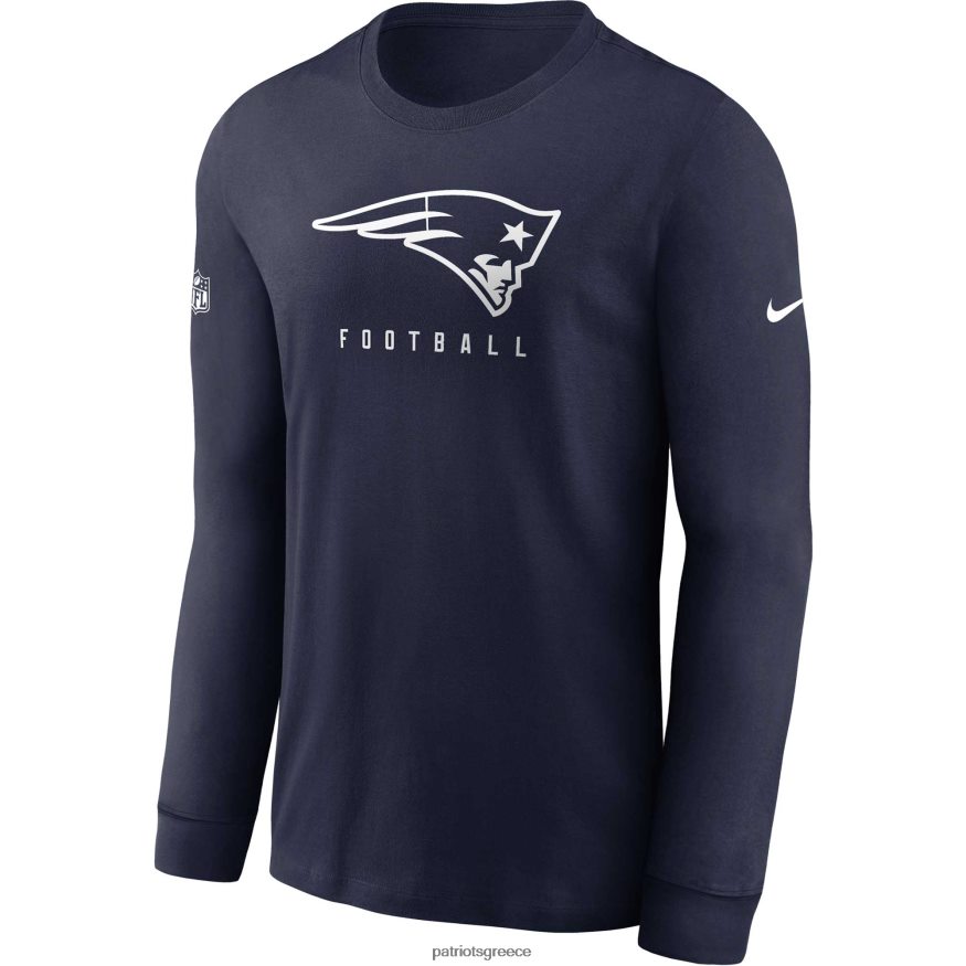 Patriots Jersey μακρυμάνικο μπλουζάκι nike navy sideline performance άνδρες είδη ένδυσης VPDHTZ1774
