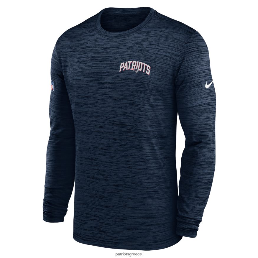 Patriots Jersey μακρυμάνικο μπλουζάκι nike navy sideline speed athletic stack performance άνδρες είδη ένδυσης VPDHTZ1840