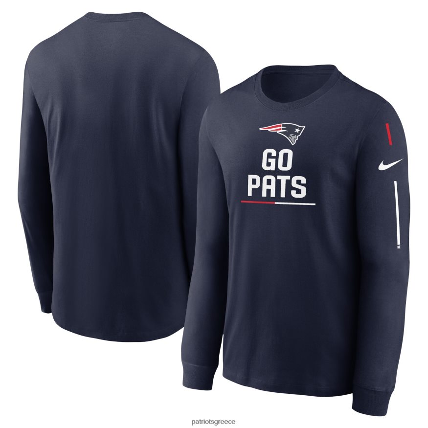 Patriots Jersey μακρυμάνικο μπλουζάκι nike navy team slogan άνδρες είδη ένδυσης VPDHTZ1883