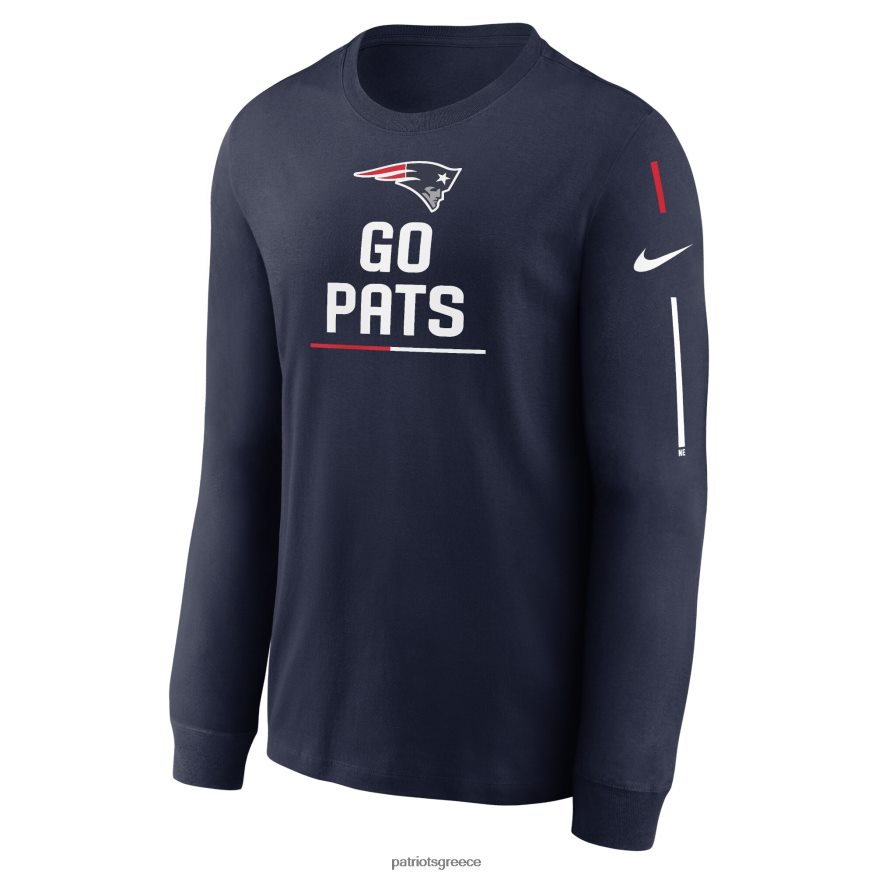 Patriots Jersey μακρυμάνικο μπλουζάκι nike navy team slogan άνδρες είδη ένδυσης VPDHTZ1883