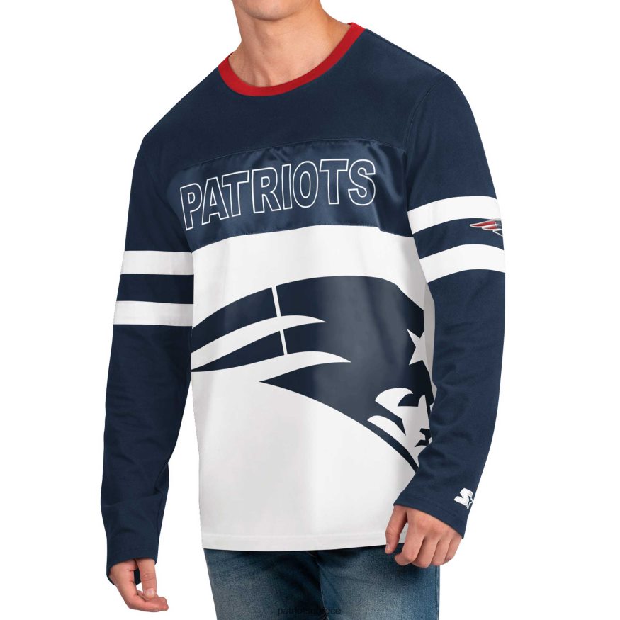 Patriots Jersey starter navy/λευκό μακρυμάνικο μπλουζάκι ημιχρόνου άνδρες είδη ένδυσης VPDHTZ2001