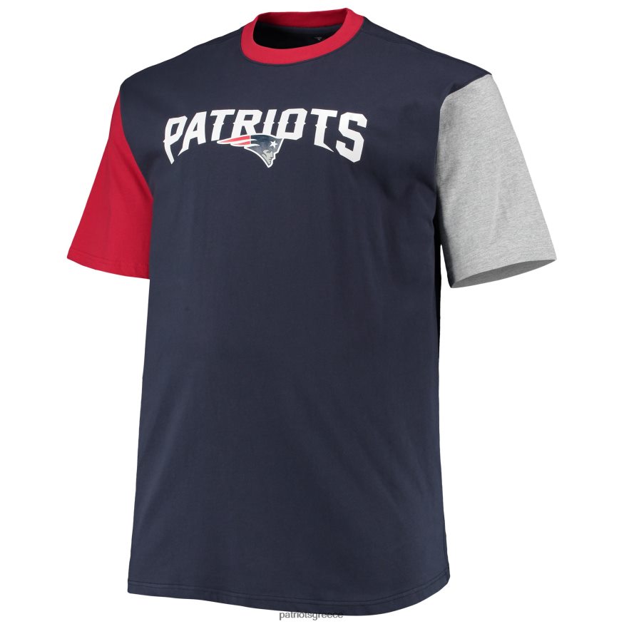 Patriots Jersey ναυτικό/κόκκινο μεγάλο & ψηλό t-shirt με χρώμα άνδρες είδη ένδυσης VPDHTZ1991
