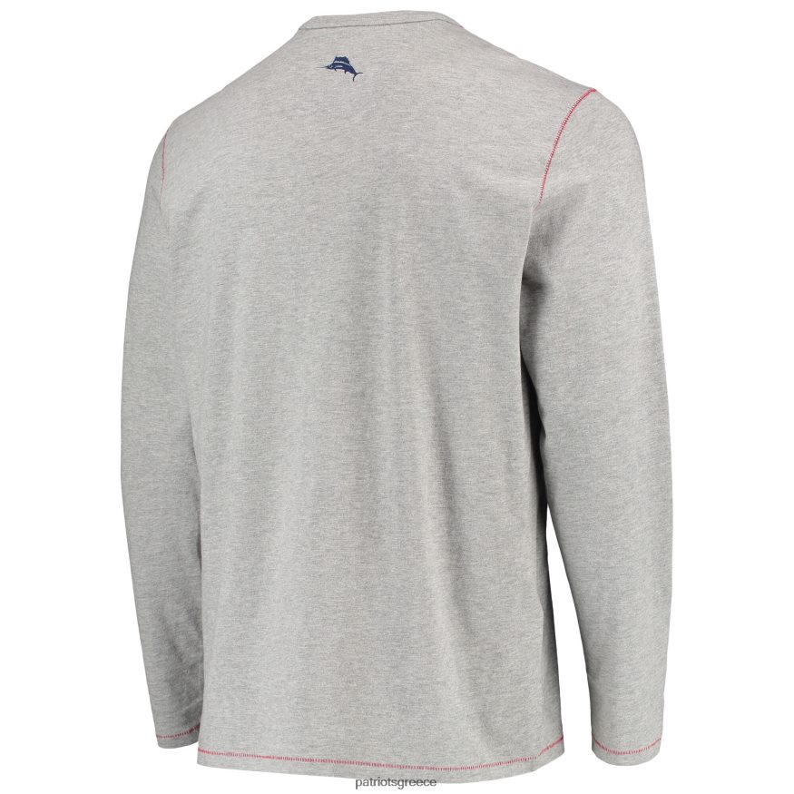 Patriots Jersey μακρυμάνικο μπλουζάκι tommy bahama γκρι αθλητικό lei pass άνδρες είδη ένδυσης VPDHTZ2044