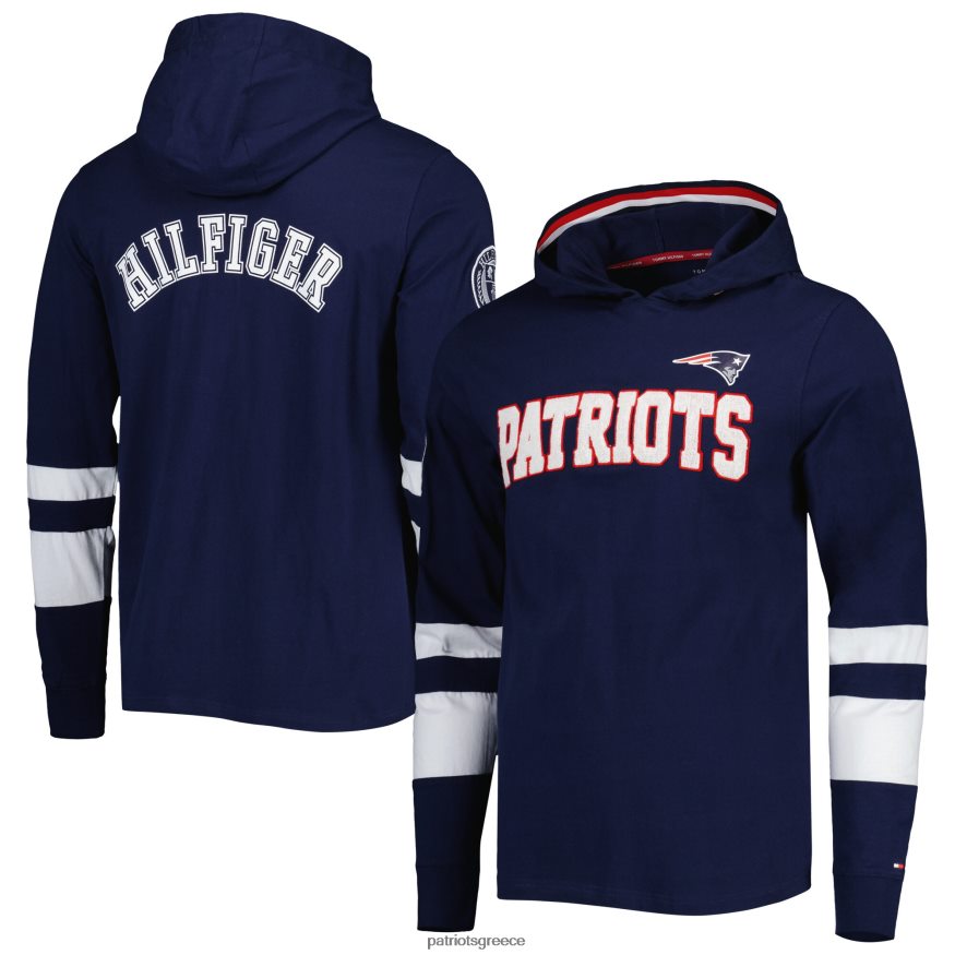 Patriots Jersey μακρυμάνικο μπλουζάκι με κουκούλα tommy hilfiger navy/λευκό alex άνδρες είδη ένδυσης VPDHTZ1920